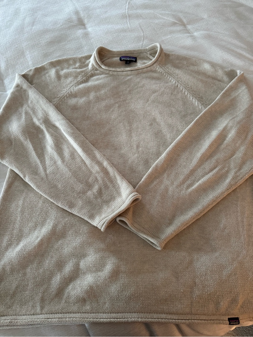 Patagonia Men’s Crewneck Sweater in Light Beige